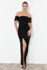 Trendyol Black Woven Long Evening Dress