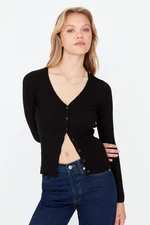 Trendyol Black Basic Pletené výrobky s výstrihom do V Cardigan, Pletené kardigán