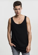 Loose Tank with long shape and open edge black