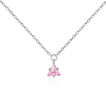 JVD Strieborný náhrdelník s ružovým zirkónom SVLN0362SH2R242