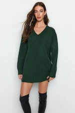 Trendyol Green Mini Knitwear Wide Pattern Soft Texture Dress