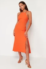 Trendyol Orange Woven Back-Tied Woven Dress