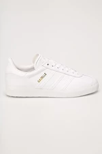 Topánky adidas Originals BB5498 Gazelle biela farba, na plochom podpätku, BB5498