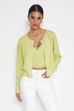 Trendyol Mint Crop 2-pak Top-Round Kardigan Zestaw Dzianiny