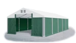 Skladový stan 5x10x2,5m střecha PVC 560g/m2 boky PVC 500g/m2 konstrukce ZIMA PLUS Bílá Zelená Šedá