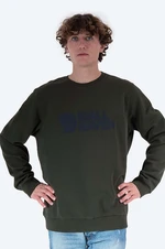 Bavlnená mikina Fjallraven Logo Sweater pánska, zelená farba, s nášivkou, F84142