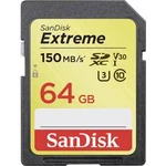 Paměťová karta SDXC, 64 GB, SanDisk Extreme® SDSDXV6-064G-GNCIN, Class 10, UHS-I, UHS-Class 3, v30 Video Speed Class, podpora videa 4K