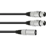 Kabelový adaptér Omnitronic 30225207 [1x XLR zástrčka 3pólová - 2x XLR zásuvka 3pólová], 0.50 m, černá