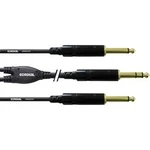 Y kabel Cordial CFY 3 VPP [1x jack zástrčka 6,3 mm - 2x jack zástrčka 6,3 mm], 3.00 m, černá