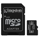 Pamäťová karta Kingston Canvas Select Plus MicroSDHC 32GB UHS-I U1 (100R/10W) + adapter (SDCS2/32GB) pamäťová karta microSD • kapacita 32 GB • čítanie