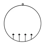Svícen PUKHAN na 4 svíčky v kruhu závěsný kovový černý 94cm