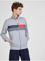 Světle šedá pánská mikina s potiskem Tommy Hilfiger - Pánské