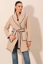 Bigdart 9130 Embroidered Stash Coat - Beige