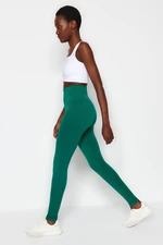 Trendyol Dark Green Seamless/Seamless Gathering Full Length Sports Tights