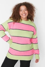 Trendyol Curve Plus Size Sweater - Green - Relaxed fit