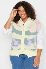 Trendyol Curve Plus Size Sweater Vest - Yellow - Relaxed fit