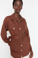 Trendyol Brown Jacket with Belt