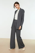 Trendyol Dark Gray Wide Leg Jacket-Pants Woven Suit