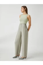 Koton High Waist Wide Leg Pants with Pockets