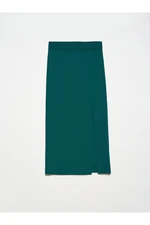 Dilvin 80806 Slit Pencil Skirt-Green