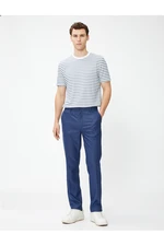 Koton Fabric Trousers, Slim Fit, Button Detailed, Pockets.