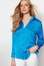 Trendyol Sax-Weave Satin Shirts