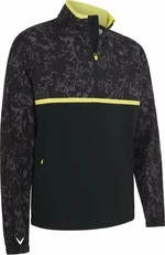 Callaway Mens Abstract Camo Printed Wind 1/4 Zip Caviar 2XL