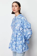 Trendyol Light Blue Floral Woven Tunic