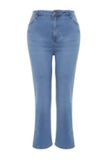 Trendyol Curve Light Blue Slit Detail Straight Fit Denim Jeans