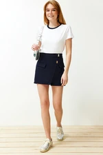 Trendyol Navy Blue Pocket Detailed Mini Woven Shorts Skirt