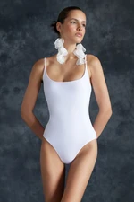 Trendyol White Square Neck Regular Swimsuit