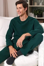 Trendyol Green Regular Fit Waffle Knitted Pajamas Set