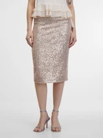 Beige women's sequin skirt ORSAY