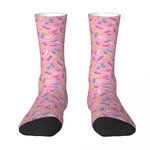 Sweet Sweet Pink Donut Sprinkles Sock Socks Men Women Polyester Stockings Customizable Hip Hop