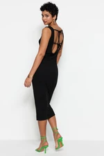 Trendyol Black Lace Knitwear, Fitted Midi Dress