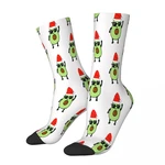 Avocado Dances Christmas Funny Fruit Socks Male Mens Women Summer Stockings Polyester