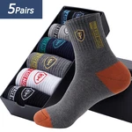 5 Pairs Apring And Fall Mens Sports Socks Summer Leisure Sweat Absorbent Comfortable Thin Breathable Plus Size Basketball Meias