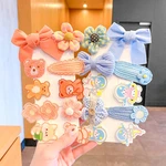 Cute Bow Cloth Flower Kids Hair Clips Cartoon Bear Rabbit Girls Hairpin Sweet Bowknot Baby Barrettes Headdress