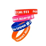 4pcs Silicone Bracelet Medical Warning Hand Strap Children Bracelet Wristbands Decoration Kids PVC Bracelet Hand Rings