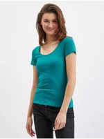 Green women's basic T-shirt ORSAY