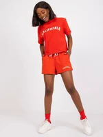 Women's red summer set with T-shirt