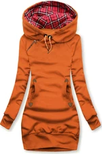 Sweatshirt/Sweatkleid mit Karomuster Terracotta