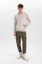 DEFACTO Regular Fit Cargo Pocket Drawstring Waist Elastic Leg Basic Plain Jogger Sweatpants