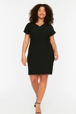 Trendyol Curve Black Straight Cut Knitted Dress