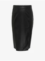 Women's black faux leather pencil skirt ONLY CARMAKOMA Mia - Women