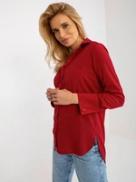 Burgundy classic women's long sleeve shirt