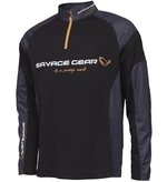 Savage gear tričko tournament gear shirt 1/2 zip black ink - m