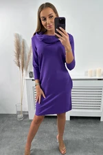 Dress with hood and pockets dark purple