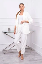 Elegant jacket and trousers set ecru