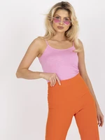 Pink viscose top with thin shoulder straps